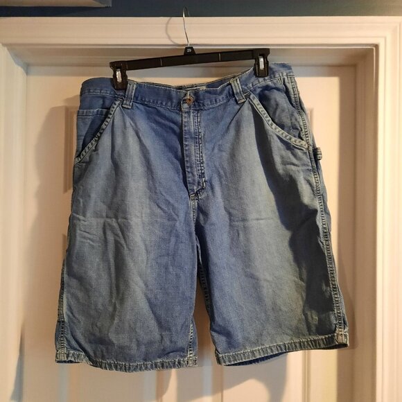Vtg Old Navy Painters Shorts Mens 38 Denim‎ Jean Carpenter Baggy Skater Jorts - Picture 2 of 9